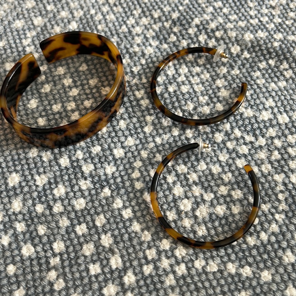 JCREW Tortoise Bracelet & Hoops